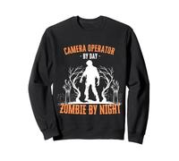Camera Operator by Day Zombie by Night Funny Halloween Scary Sweatshirt