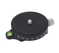 Camera Panoramic Panning Base, CNC Oxidized Panorama Ball Tripod Head 60MM Aluminum Alloy 1/4in 3/8in Thread for DSLR Camera