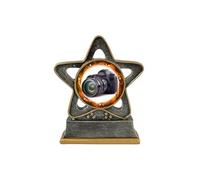Camera Photography Trophy Star 120mm Antique Silver and Gold Resin Award Photo Film Lens Free Engraving RST005AS-CL