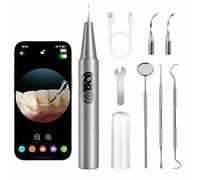 Camera Plaque Remover for Teeth, Ultrasonic Tooth Cleaner, Portable Dental Calculus Tartar Remover, Oral Care Teeth Cleaning Tools Set for Home,Travel, IPX6 Waterproof, 5 Modes, 1080P Camera &UV Light