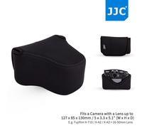 JJC OC-F2BK Neoprene Camera Case Pouch for Fujifilm X-M5 & X-T50 with XC15-45mmF3.5-5.6 OIS PZ Lens and Other Camera with Lens Up to 127 x 85 x 130mm (5.0 x 3.3 x 5.1”) - Black