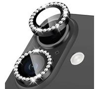 Camera Protection for iPhone 16 Plus, Diamond 9H Tempered Glass Camera Protective Film Camera Lens Protection, Sparkling Crystal Ring Made of Aluminium Alloy, Glitter Lens Protection, Mobile Phone