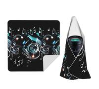 Camera Protective Wrap Anti-Scratch Dustproof Lens Protector Wrapper, Black | Music Note Magic Self-Adhesive Cloth Portable Lazy Makeup Bag For Dlsr Slr Lens Tablet