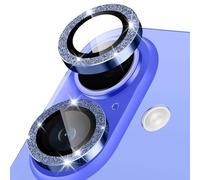 Camera Protector for iPhone 16, Glitter Metal Ring Made of Aluminium Alloy, 9H Tempered Glass Camera Protection Film, Camera Lens Protection, Luxury Scratch Protection for Lens, Phone Decoration