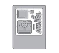 Camera Rectangular Frame Metal Cutting Dies for Card Making DIY Die Cuts Scrapbooking Embossing Stencil Smile Alphabets Dies Arts Crafts Scrapbooking Supplies Paper Crafting Handmade Crafts Album Deco