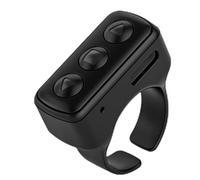 Camera Remote Shutter - Wireless Scrolling Ring Controller, Page Turner, Improved Compact Phone Ring Control Widely Use | Video Record Music Navigation Accessory, Black White 1.18x1.10x0.51in