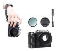 Camera Shooting Grip Holder for Insta360 Go Ultra, Street Vlog Ergonomic Handle Bracket Protective Frame Case with Wrist Strap, Lens Filter, Filter Cap Combo Accessories