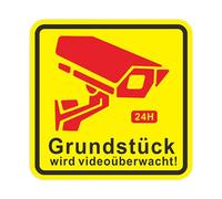 Camera Signs For - 15 cm Sticker for Security Cameras, Video Label, Waterproof Sticker, Alarm System Sign, Home, Business, Office, Shop, Safety Warning Prot