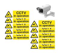 Camera Signs For Property 10 Pieces All-Weather Property Safety Stickers