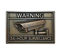 Camera Signs for Property, Heavy Duty Rustic Metal Fade Resistant Warning, Video Warning Property Sign, for Bar Warehouse House Garage Yard Door Wall
