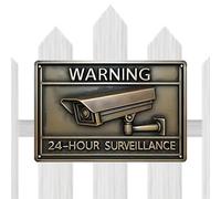 Camera Signs for Property, Robust and Fade Resistant Rustic Metal Warning Sign, Security Camera Sign for Home and Commerce, Decorative for Farmhouse Bar Lag