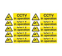Camera Signs - Weather Resistant Home Security Sticker - 10 Heavy Duty Property Stickers for Home, Driveway, Office, School, Indoor