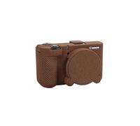 Camera Soft Silicone Case Brown Color Lychee Pattern Rubber Armor Skin Body Cover Protector For Canon PowerShot V1 Camera