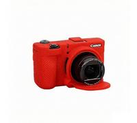Camera Soft Silicone Case Red Color Lychee Pattern Rubber Armor Skin Body Cover Protector For Canon PowerShot V1 Camera