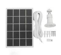 Camera Solar Charging Panel with Bracket, 3W 5V Monocrystalline Silicon Solar Panel for Security Cameras, Type C Solar Charger for Ring Reolink and Android Devices (White)