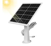 Camera Solar Panel, Type-C Solar Charger Accessory, 360° Adjustable Mount, Waterproof Outdoor Power Supply, Continuous Charging Support, Black 5W, Ideal for Battery-Powered