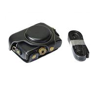 Camera Storage Bag Case Cover for Sony RX100 RX100II RX100 M3 RX100III M4 M5 M6, Retro PU Leather Protective Camera Case with Shoulder Strap (Black)