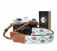 Camera Strap - 1.5" Cowhide Head Shoulder Neck Strap ,Retro Jacquard Embroidery Multi-pattern camera straps for Cameras and Binoculars,Cute Adjustable Thin Strap for Adults & Kids(Pink Jacquard)