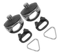 Camera Strap Triangle Ring Hook Set, 1/4-20 Thread Screw, Black ABS | Stainless Steel Connector, Rubber Gasket Washer, Compact Carry Design, Supports Camera Sling Straps for Travel Shooting