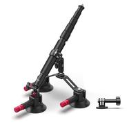 Camera Suction Cup Mount, Triple Suction Cup Car Mount Kit with 2in1 Extension Pole/Selfie Stick Outside Windshield, Compatible For GoPro Insta360,parts