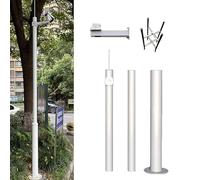 Camera Surveillance Pole,Outdoor Security Camera Pole with Ground Stake, Solar Panel Mount, 9.8ft Round Post for Surveillance Cameras - Durable, Adjustable, Easy Installation
