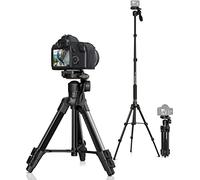 Camera Tripod 66.7 Inch, Patented 3-Way Rotating Portable Cameras Stand Professional Aluminum Travel Phone Camera Mount Monopod for Camera, Smartphone, Suitable for Various Live Vlogging