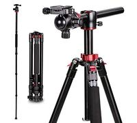 Camera Tripod, 76’’Professional Horizontal Aluminum Alloy Tripod for DSLR with 360 Degree Ball Head Quick Release Plate, Bubble Fluid Level,Handle and Bag Travel for Canon Nikon Sony DSLR Cameras