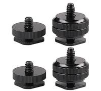 Camera Tripod Adapter Mount Kit 1/4 to 1/4 Screws, 1/4 to 3/8 Converter Thread Screw, Hot Shoe Male or Female Screw Set for Tripod Monopod Flash Plate Mount(4pcs Single Double Layer Screw)