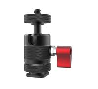 Camera Tripod Adapter With Full Rotation For Various Action Cameras Fill Light Mount Secure 1/4" Mount Aluminum Black Camera