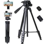 Camera Tripod for Canon Nikon Sony, LINKCOOL 67 Inch Lightweight DSLR Tripod Camera Stand with Detachable 3 Way Pan Head, Remote & Universal Phone Mount
