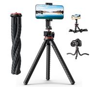 Camera Tripod, gliship Portable Flexible Tripod for iPhone Double 360°Rotation Adjustable Mini Tripod with Hidden Phone Holder Cold Shoe Mount 1/4'' Screw for Camera Phone GoPro Magic Arm