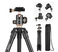 Camera Tripod with Panoramic Ballhead Bubble Level Adjustable Height Portable Travel Tripod for DSLR Digital Cameras Camcorder Mini Projector Compatible with Canon Nikon Sony