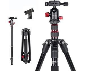 Camera Tripod, ZOMEI M5 Lightweight Aluminum Travel Tripod Monopod, Compact Portable Phone Stand with 360 Degree Ball Head and Carry Bag, Compatible for DSLR Cameras Smartphones