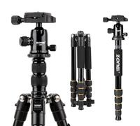 Camera Tripod, ZOMEI Q666 Compact Lightweight Aluminum Travel Tripods Monopod with 360 Degree Ball Head, 1/4" Quick Release Plate and Carry Bag