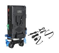 Camera V Mount Battery Plate, with LP E6N Dummy Battery, Spring Wire Design for 5D2, 5D3, 5D4, 6D, 6D2, 7D, 7D2, 70D, 80D, DC 5.5 X 2.1mm Interface, 15mm Rod Clamp