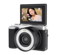 camera， WiFi Vlog Cam with 18X Optical Zoom, 3 Inch 190 Degree Flip Screen & Front and Rear Dual Lens(Black)
