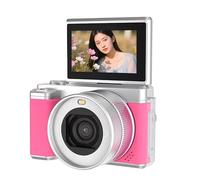 camera， WiFi Vlog Cam with 18X Optical Zoom, 3 Inch 190 Degree Flip Screen & Front and Rear Dual Lens(Rose)