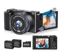 Cameras for Photography,12X Optical Zoom 5K Digital Cameras with Flip Screen,72MP Vlogging Camera for YouTube,Auto Focus Point and Shoot Camera with 64G TF Cards,Travel Camera for Beginners