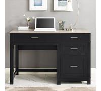 cameron wooden lift top laptop desk in black and oak