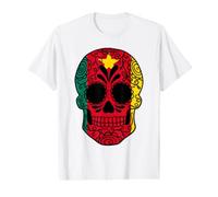 Cameroon Flag Gift Sugar Skull Cameroonian Value Graphic T-Shirt