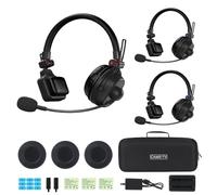 cametv Waero-PRO 1.9GHz Wireless Intercom Headset System Noise Cancellation A/B Group 1700ft(518m) Zero Latency Team Communication for Film Production TV Church Boating Drone (3-KIT)