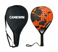 CAMEWIN Padel Racket Carbon Fiber Surface with EVA Memory Flex Foam Core Paddle Tennis Racquets-Orange-Protective Carry Bag Included