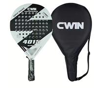CAMEWIN Padel Racket with Bag HEAD to HEAD Padel Power Carbon Fiber Surface with EVA Memory Flex Foam Core Paddle Tennis Racquets-White&Black