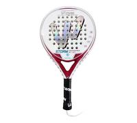 CAMEWIN STORM Padel Racket, Carbon Fibre with EVA Foam Core, White and Red, 360g, with Protective Case