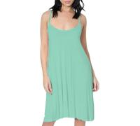 Cami Dresses for Women UK Mini Knee Length Round Neck Strappy Midi Summer Casual Dress Plain Bodycon Long Womens Vest Tops Swing Flared Outwear Ladies Plus Size Top Mint Green-14