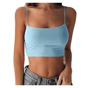 Cami Tops For Women Cropped , Crop Tops For Women Sleeveless Fashion Sexy Womens Vest Tops Solid Color Off Shoulder Corset Tops For Women Lightweight Breathe Yoga Tops For Women Slim Fit Tank Tops
