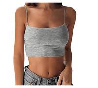 Cami Tops For Women Cropped , Crop Tops For Women Sleeveless Fashion Sexy Womens Vest Tops Solid Color Off Shoulder Corset Tops For Women Lightweight Breathe Yoga Tops For Women Slim Fit Tank Tops