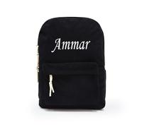 Camibear Personalized Corduroy Backpack for Women with Embroidery Name,Large College Backpacks, Lightweight Travel Backpacks (Black)
