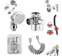 Camic Multifunction Universal Water Taps, Multi Function Faucet Attachment, Universal Interface for Sink Faucet, Bath Tub Faucet Shower Head Attachment (Shower Head A + 1.5m Grey Tube)