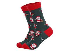 CAMICALMI Christmas Men Socks Cotton Winter Warm Soft Breathable Novelty Santa Pattern